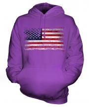 Stars And Stripes Distressed Flag Unisex Adult Hoodie
