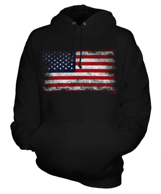 Stars And Stripes Distressed Flag Unisex Adult Hoodie