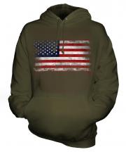 Stars And Stripes Distressed Flag Unisex Adult Hoodie