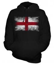 England St George Distressed Flag Unisex Adult Hoodie
