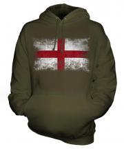 England St George Distressed Flag Unisex Adult Hoodie