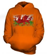 Wales Distressed Flag Unisex Adult Hoodie