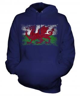 Wales Distressed Flag Unisex Adult Hoodie