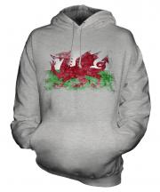 Wales Distressed Flag Unisex Adult Hoodie