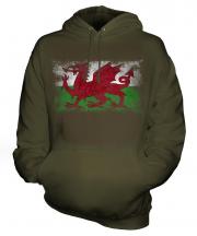 Wales Distressed Flag Unisex Adult Hoodie