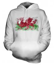 Wales Distressed Flag Unisex Adult Hoodie