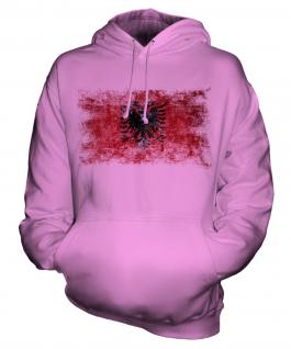 Albania Distressed Flag Unisex Adult Hoodie