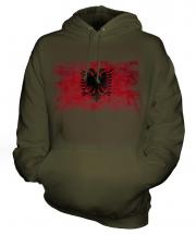 Albania Distressed Flag Unisex Adult Hoodie