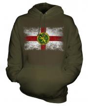 Alderney Distressed Flag Unisex Adult Hoodie