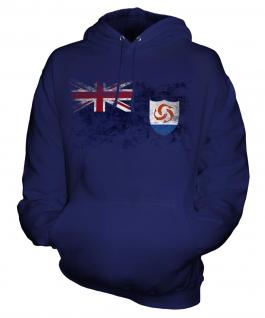 Anguilla Distressed Flag Unisex Adult Hoodie