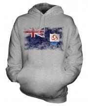 Anguilla Distressed Flag Unisex Adult Hoodie
