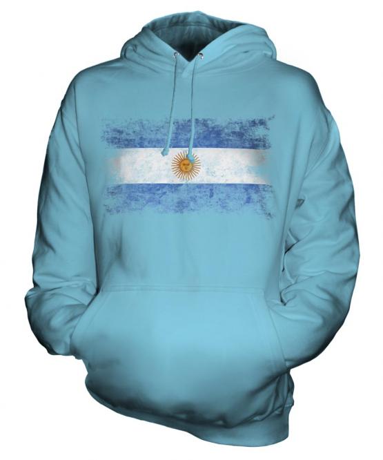 Argentina Distressed Flag Unisex Adult Hoodie
