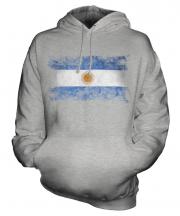 Argentina Distressed Flag Unisex Adult Hoodie