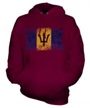Barbados Distressed Flag Unisex Adult Hoodie