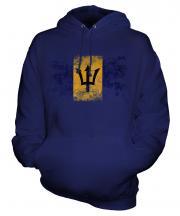Barbados Distressed Flag Unisex Adult Hoodie