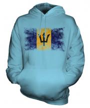 Barbados Distressed Flag Unisex Adult Hoodie