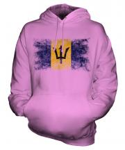 Barbados Distressed Flag Unisex Adult Hoodie