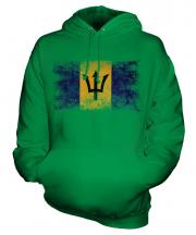 Barbados Distressed Flag Unisex Adult Hoodie