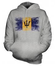 Barbados Distressed Flag Unisex Adult Hoodie