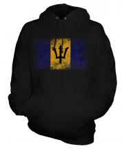 Barbados Distressed Flag Unisex Adult Hoodie