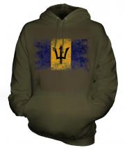 Barbados Distressed Flag Unisex Adult Hoodie