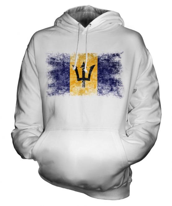 Barbados Distressed Flag Unisex Adult Hoodie