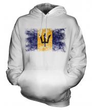 Barbados Distressed Flag Unisex Adult Hoodie