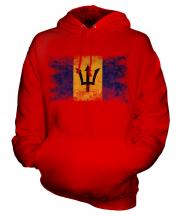 Barbados Distressed Flag Unisex Adult Hoodie