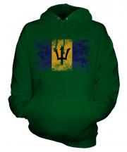 Barbados Distressed Flag Unisex Adult Hoodie