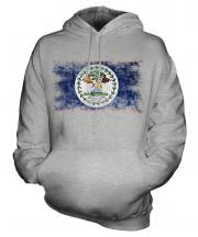 Belize Distressed Flag Unisex Adult Hoodie