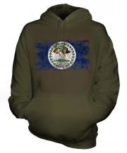 Belize Distressed Flag Unisex Adult Hoodie