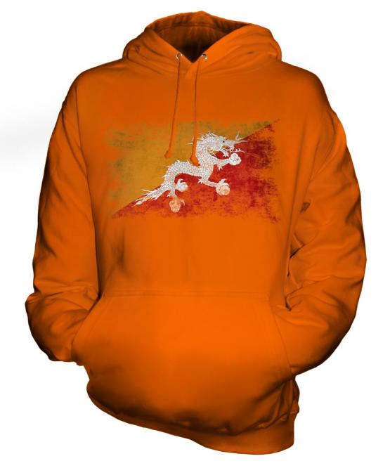 Bhutan Distressed Flag Unisex Adult Hoodie