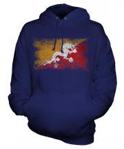 Bhutan Distressed Flag Unisex Adult Hoodie
