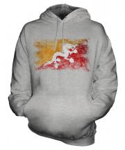 Bhutan Distressed Flag Unisex Adult Hoodie