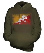 Bhutan Distressed Flag Unisex Adult Hoodie