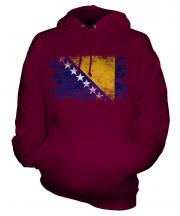 Bosnia And Herzegovina Distressed Flag Unisex Adult Hoodie