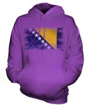 Bosnia And Herzegovina Distressed Flag Unisex Adult Hoodie