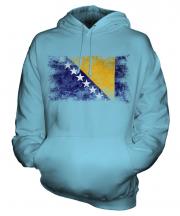 Bosnia And Herzegovina Distressed Flag Unisex Adult Hoodie
