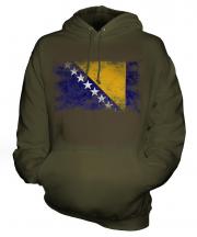 Bosnia And Herzegovina Distressed Flag Unisex Adult Hoodie