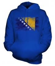 Bosnia And Herzegovina Distressed Flag Unisex Adult Hoodie