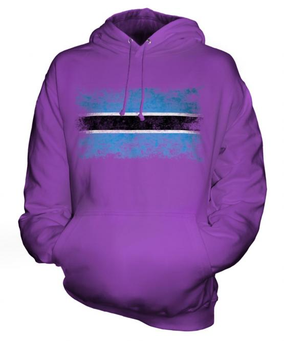 Botswana Distressed Flag Unisex Adult Hoodie