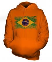 Brazil Distressed Flag Unisex Adult Hoodie