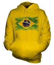 Brazil Distressed Flag Unisex Adult Hoodie