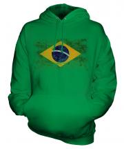 Brazil Distressed Flag Unisex Adult Hoodie