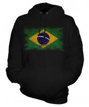 Brazil Distressed Flag Unisex Adult Hoodie