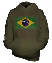 Brazil Distressed Flag Unisex Adult Hoodie