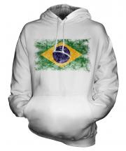 Brazil Distressed Flag Unisex Adult Hoodie