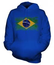 Brazil Distressed Flag Unisex Adult Hoodie