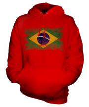 Brazil Distressed Flag Unisex Adult Hoodie