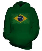 Brazil Distressed Flag Unisex Adult Hoodie